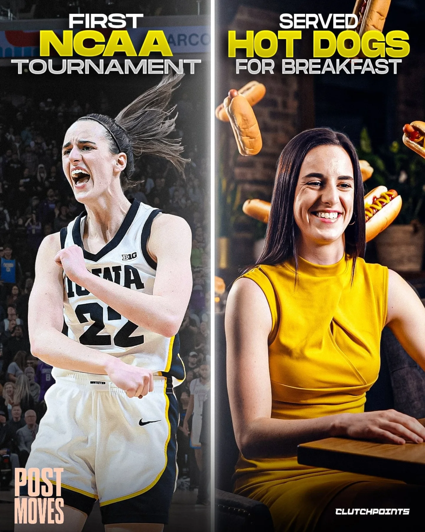 Nothing like a glizzy at 8 AM to start an athlete's day 😅

Caitlin Clark recalled an unforgettable experience during the NCAA tournament bubble on the @postmovesshow