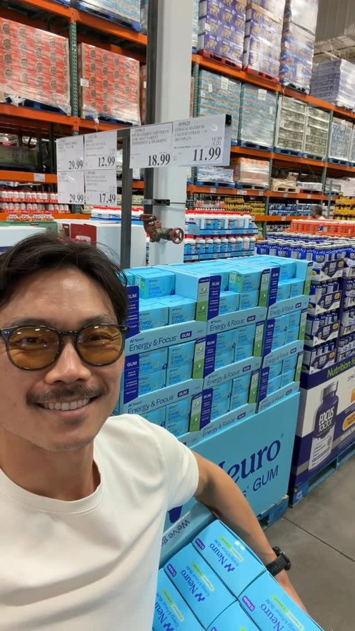 Our co-founder, @kentaro seeing smart gum at Costco for the first time! This is a huge milestone for us and we are so grateful for all of your support. If you live in the Pacific Northwest, San Diego, and the Northeast head to your local Costco to shop Neuro! Look for smart gum in the supplement aisle 😉

Available at 235 costco’s across 23 states: AK, AZ, CA, CO, CT, DC, DE, ID, MA, MD, ME MT, NH, NJ, NM, NV, NY, OR, PA, UT, VA, VT, WA!

Use the store locator at the link in bio to find a Costco near you📍