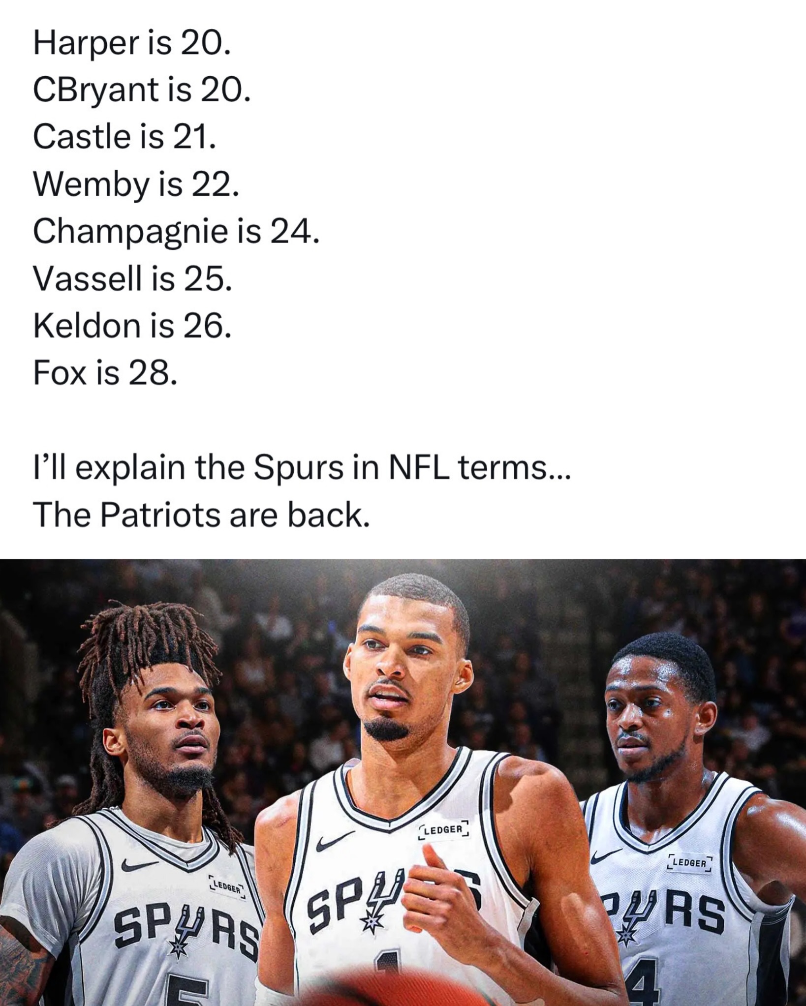 WETBANANA AND THE SPURS ARE GOING TO THE NBA FINALS 🔥

(theblockspot/x)