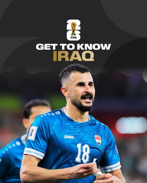 Get to know: @iraqnt_en 🇮🇶

Iraq were the 48th and final team to qualify for the 2026 @fifaworldcup in what will be only their second tournament appearance 🏆