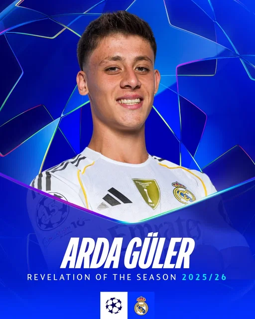 🏆 Revelation of the Season: Arda Güler 🇹🇷✨ 

#UCL