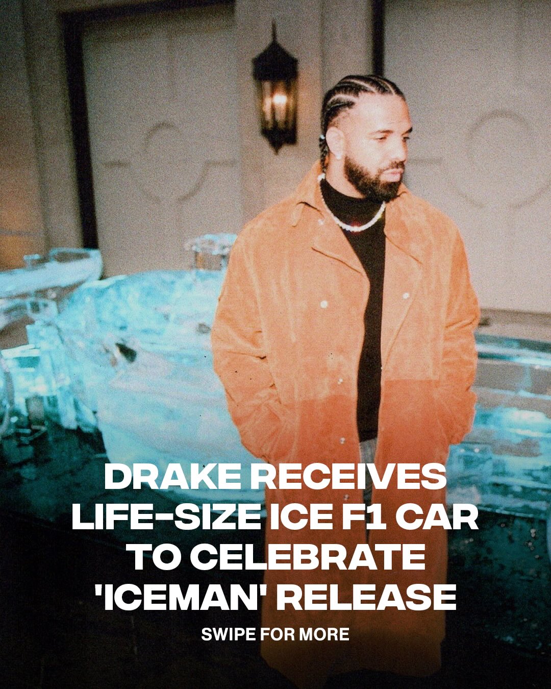 To celebrate the release of ‘ICEMAN,’ Drake was gifted a full-scale ice recreation of Kimi Räikkönen’s 2006 Formula 1 car, the same iconic car that was famously sculpted from ice during the Monaco Grand Prix at the height of Räikkönen’s legendary “Iceman” era.

The piece was rebuilt at a true 1:1 scale using the original CAD design files from Räikkönen’s 2006 F1 car and unveiled at Drake’s home. 

Take a look at the original 2006 installation alongside new images of Drake with the recreated sculpture.

The project was conceived by @spinzbeatsinc, whose work has spent more than a decade connecting Formula 1, music, fashion, and culture.