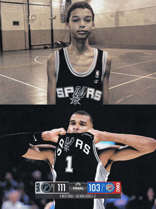 WEMBY: The Alien Who Saved Basketball 👽ྀི⛹️‍♂️

Victor Wembanyama’s story starts in a small town outside of Paris. Leaving home at just 14, Wemby committed to his development by moving into the Nanterre 92 basketball academy dormitories. Standing at 7-foot-4 with an 8-foot wingspan with Curry-like guard skills and the ability to defend anywhere on the court, he quickly became one the most exciting prospects in basketball history. 

In 2023, the San Antonio Spurs selected him with the No. 1 pick, placing him in the same franchise lineage as David Robinson and Tim Duncan. The hype could have been impossible to match, but Wemby’s rookie season immediately backed it up. He became the unanimous NBA Rookie of the Year, proving that “The Alien” nickname wasn’t just a marketing gimmick. 

Wemby led the Spurs to defeat OKC last night, in just his third year he is already heading to the NBA finals to face The New York Knicks. A finals matchup that hasn’t happened in 27 years.