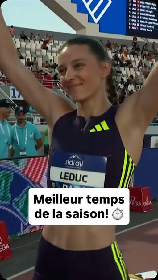 Audrey Leduc a enregistré son meilleur temps de la saison, soit 22 s 41/100, à la Diamond League de Rabat! 🏃‍♀️💨

#athletisme #diamondleague #sprint #sports #rcsports