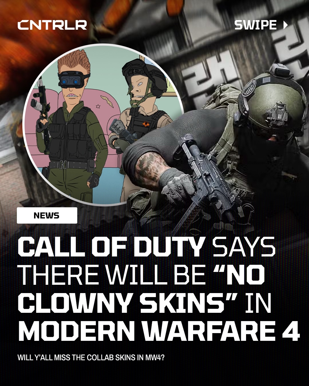 Call of Duty says there will be “no clowny skins” at the launch of Modern Warfare 4 and seasons beyond‼️👀

What do y’all think about this change⁉️