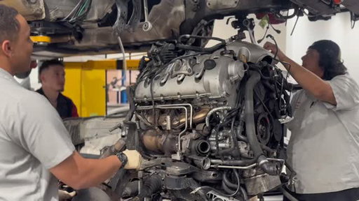 Progress in motion.

This Porsche Cayenne's rebuilt engine is being reinstalled as part of our restoration challenge. Any guesses on the model year?
.
.
.
#PorscheChallenge26 #Porsche #PorscheLife #VA #Virginia #ViennaVA #TimelessMachine #ThereIsNoSubstitute #PenskeAutomotiveGroup #TysonsCorner #PorscheUSA #PorscheTysonsCorner #PorscheCayenne