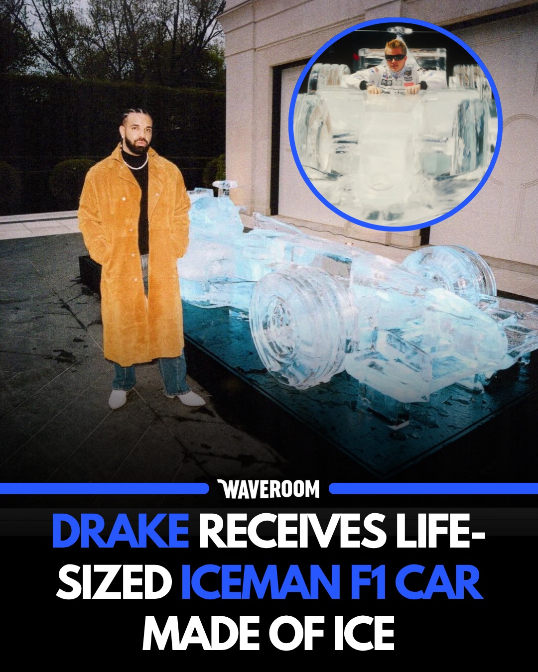Drake received a one-of-a-kind gift to celebrate the release of ICEMAN 🧊🏎️

Inspired by Kimi Räikkönen, the legendary Formula 1 driver nicknamed “The Iceman,” a full-scale replica of the McLaren MP4-21 was recreated entirely from ice and delivered to Drake’s home.

The tribute comes almost 20 years after Räikkönen was honoured with a similar ice sculpture at the 2006 Monaco Grand Prix, creating a unique connection between two “Icemen” generations apart.

📸: @ben_dorado & @zong & @spinzbeatsinc

Follow @waveroom.toronto for more Toronto content! DM us your videos/photos to be featured on the page!

We aim to keep our space respectful. Hate/racism comments are not tolerated and will be removed to the best of our capabilities.

🏷️ #waveroom #waveroomtoronto #toronto #canada #mississauga