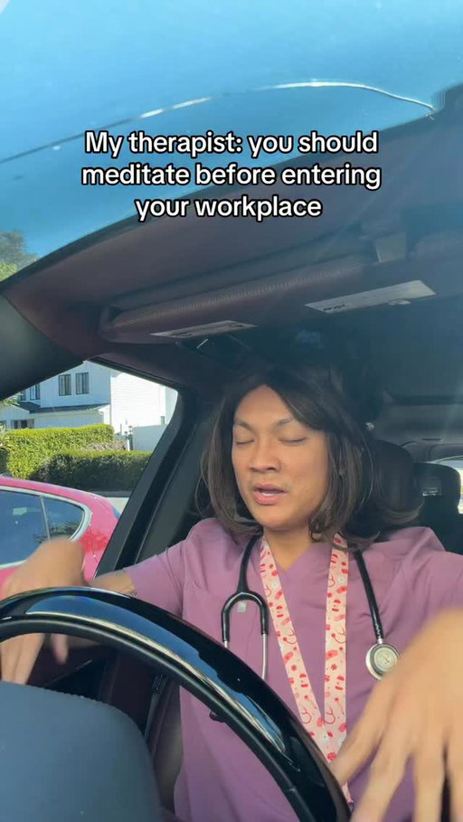She never really clarified if it’s self uplifting or self destructing. She just said meditate so I did @fableticsscrubs #nursejohnn #nurse #nursing #healthcareworker #comedy