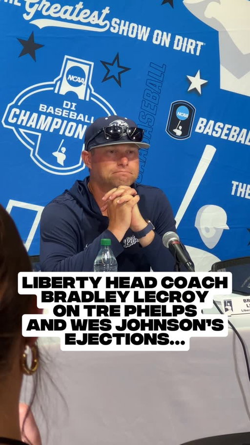 Here is Liberty Head Coach Bradley LeCroy’s response to the Tre Phelps Dinger and ejections😳 #CollegeBaseball 

#NCAATournament #RoadToOmaha #CollegeWorldSeries #explore