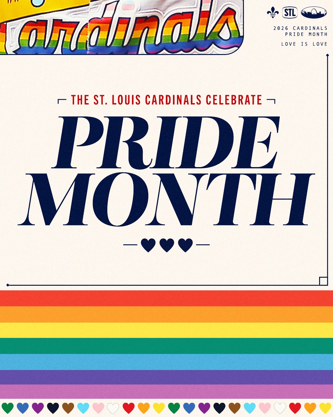 Happy Pride Month, Cardinals Nation! 🌈

We are excited to host our annual Pride Night at Busch Stadium this Friday, June 5! Fans with a Theme Ticket will receive an exclusive Pride-themed Cardinals cap!

More info at Cardinals.com/Pride