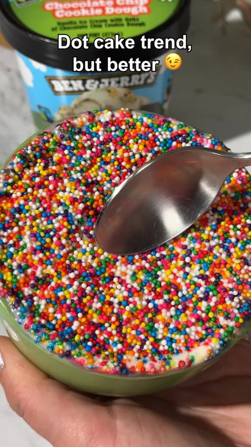 Dot, dot, dot... cake 🍰 #benandjerrys #dotcake #icecream