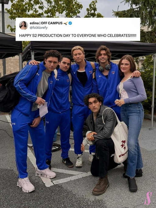 LIFE IS SO GOOD RN! 'Off Campus' season 2 begins production day and we have never been more thankful.

Photos: @antoniocipriano_, @belmontcameli, @offcampusonprime 
X Credit: folklorefy, literallygutsy, acelyamburger, oir4ch, lilieslores, sainzzleclerc