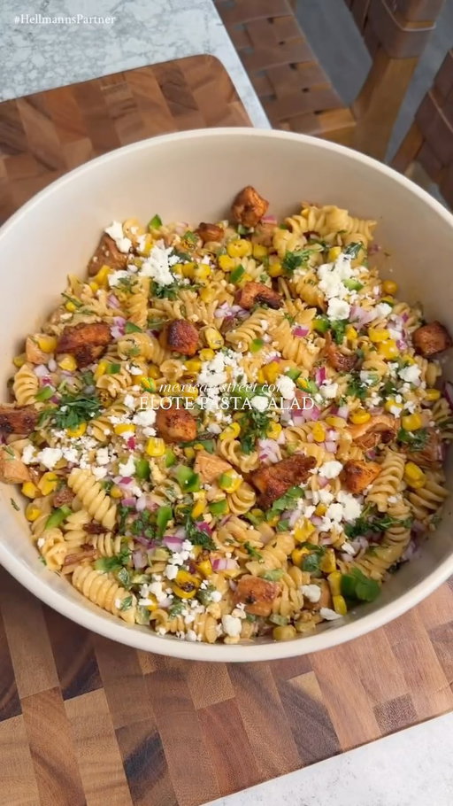Pasta Salad inspired by Mexican Elote or Street Corn made with @hellmannsmayonnaise Chipotle Mayo 🌽 it’s packed with flavor and it’s so perfect for the warmer months! Use Hellmann's chipotle mayo to add bold, delicious flavor to your next meal!

Full recipe up on the blog as always - www.moribyan.com - or tap the link in bio!

#HellmannsPartner #recipe #summer #pasta #salad