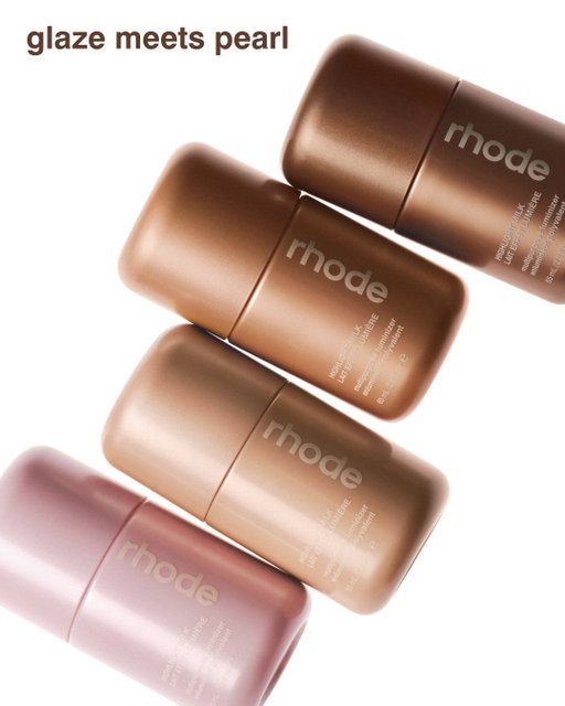 glaze meets pearl🥛🌟​
​
introducing highlight milk, a hybrid luminizer in four shimmery shades. made with our signature glazing milk formula, it delivers clinically proven hydration and a soft, pearly glow.​
​
we love it for its naturally radiant finish and hydrating skincare benefits. wear it all summer long on bare skin, all over the body, or mixed into foundation for a full glam look.​
​
shades 01 and 02 feature sheer milky bases with soft shimmer, while 03 and 04 have added tints for warm, dimensional glow. ​
​
joining the core rhode lineup june 9th at 9am PT on rhodeskin.com.