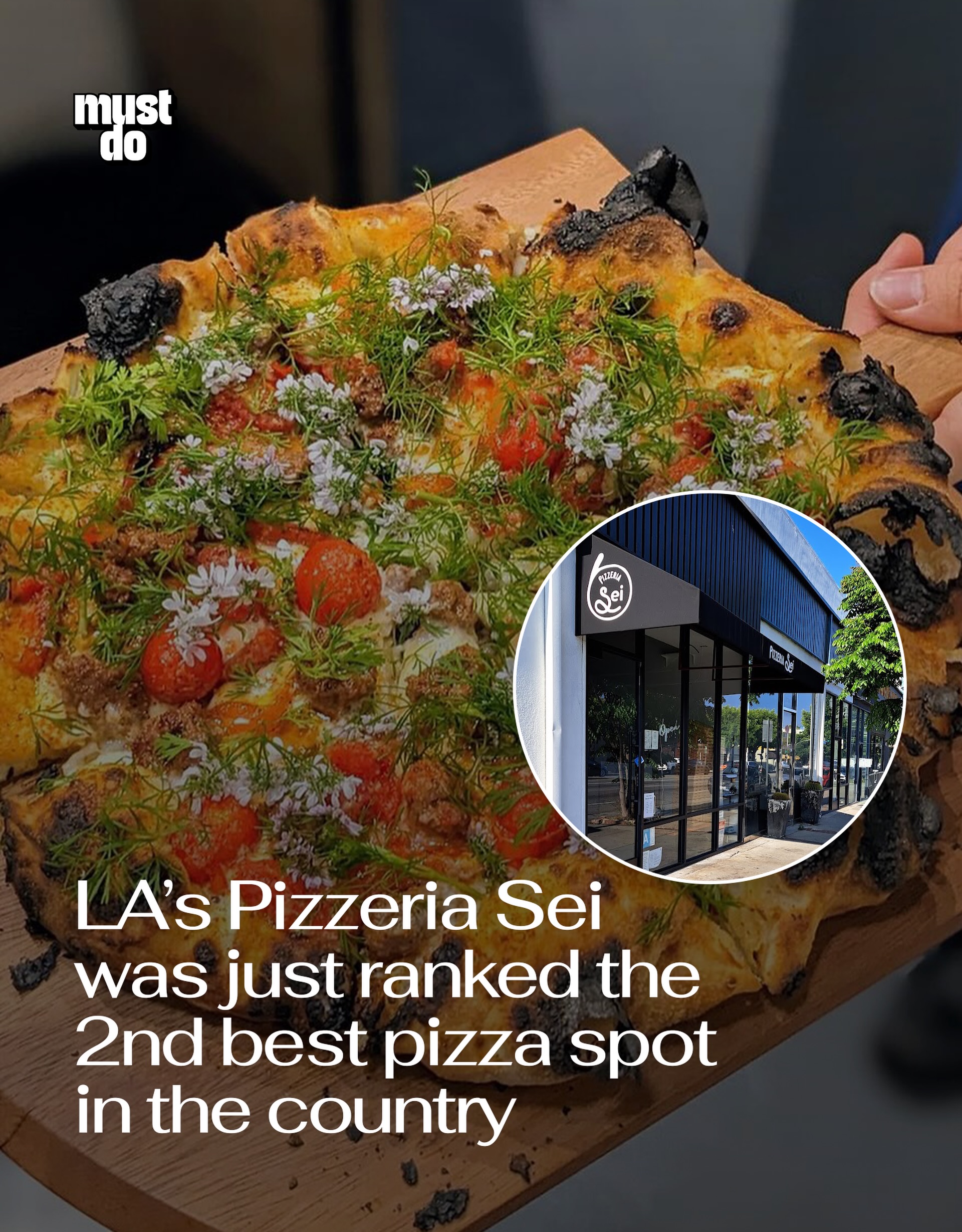 LA just landed one of the highest-ranked pizza spots in America.

Pizzeria Sei was named the No. 2 pizzeria in the U.S. by 50 Top Pizza’s 2026 (@50toppizza) rankings, tying with San Francisco’s Tony’s Pizza Napoletana and finishing just behind NYC’s Una Pizza Napoletana.

The small restaurant has built a cult following for its Tokyo-inspired approach to Neapolitan pizza, with light, airy crusts and meticulously crafted pies.

The ranking also qualifies Pizzeria Sei for the upcoming 100 Best Pizzerias in the World awards in Naples this September.

By the way, we have a weekly newsletter with what’s worth knowing about and doing in Los Angeles. One newsletter. Once a week. Link in bio.

Media via @pizzeria.sei

#mustdolosangeles #pizzeriasei #lapizza