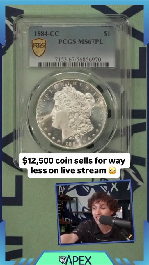 Shocking end to the auction for this $1 1884-CC MS67PL