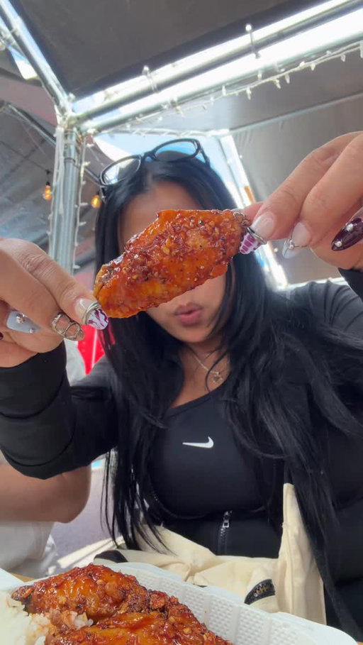 one of my fav places I ate at in portland was @goldentrianglepdx!! khmer, lao and thai eats, wow! 

the sweet wings was saucy, crispy and so flavorful. def a winner in my eyes. the spicy salt and pepper squid, was spicy. hit the spot. and of course the jerky has my heart! 

love seeing my people doing good!! pls go check em out and support this amazing small food cart!! FIRE! 

@travelportland 

#portland #khmer #lao #thai #foodreview
