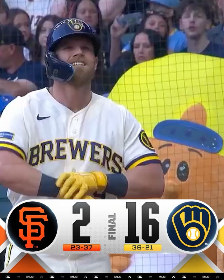 -The @Brewers score 16 runs on 18 hits in a blowout victory! 

-The @Dbacks hit three home runs in a series-opening win against Los Angeles!

-The @Mariners walk it off for a 7th straight win!

Swipe for all of your Monday scores ➡️
