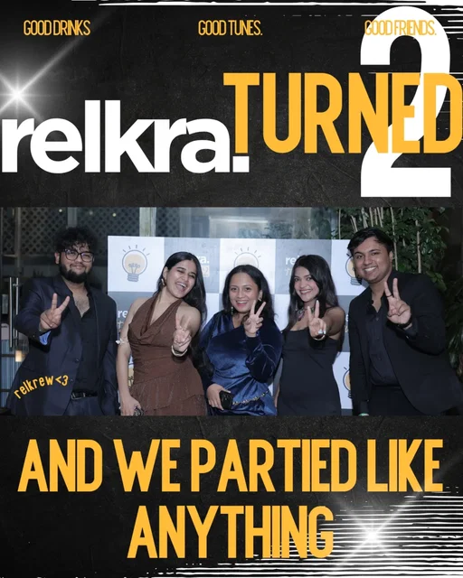 Good music. Great people. Some questionable dance moves. Exceptional memories.
2 years down, and we're only getting warmed up 🚀 
.
.
.
#RelkraTurns2 #Relkra 

[party, bollywood, friends, relkra, birthday]