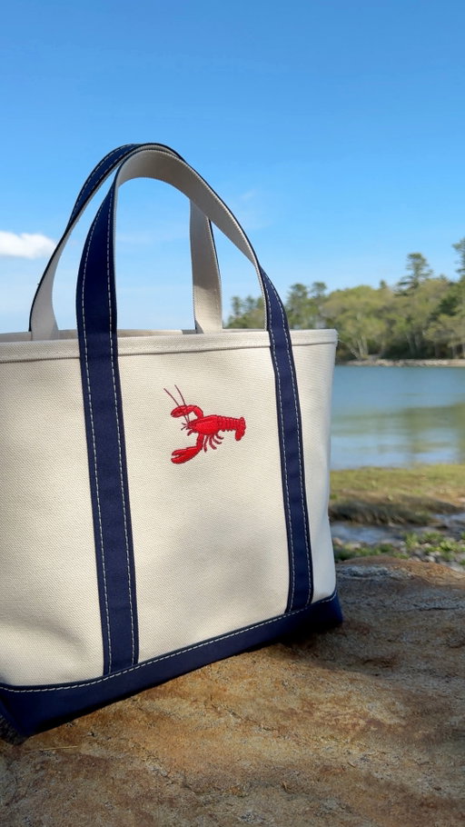 This is a claws for celebration: our new Maine-made Lobster Boat and Tote is now available, online and in stores! Catch yours today and carry a Maine icon embroidered on a Maine icon, everywhere you go. 🦞