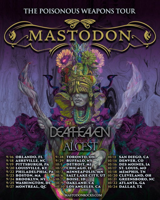 ⚡ THE POISONOUS WEAPONS TOUR ⚡

Kicking off this September with special guest @deafheavenband and @alcestofficial 

Tickets on sale Friday at 10am local time, but you can get early access today at 12pm EST by using the code MASTO26

New song “Your Ghost Again”, out now! Play it loud! See ya on the road! 

9/16 Orlando, FL
9/18 Asheville, NC
9/19 Pittsburgh, PA
9/20 Louisville, KY
9/22 Philadelphia, PA
9/23 Boston, MA
9/24 Brooklyn, NY
9/25 Washington, DC
9/27 Montreal, QC
9/28 Toronto, ON
9/29 Buffalo, NY
10/1 Detroit, MI
10/2 Chicago, IL
10/3 Minneapolis, MN
10/6 Salt Lake City, UT
10/7 Boise, ID
10/9 Oakland, CA
10/10 Los Angeles, CA
10/11 San Diego, CA
10/14 Denver, CO
10/16 Des Moines, IA
10/17 St. Louis, MO
10/18 Memphis, TN
10/20 Cleveland, OH
10/21 Greensboro, NC
10/22 Atlanta, GA
10/24 Dallas, TX

🎨: @workhardened