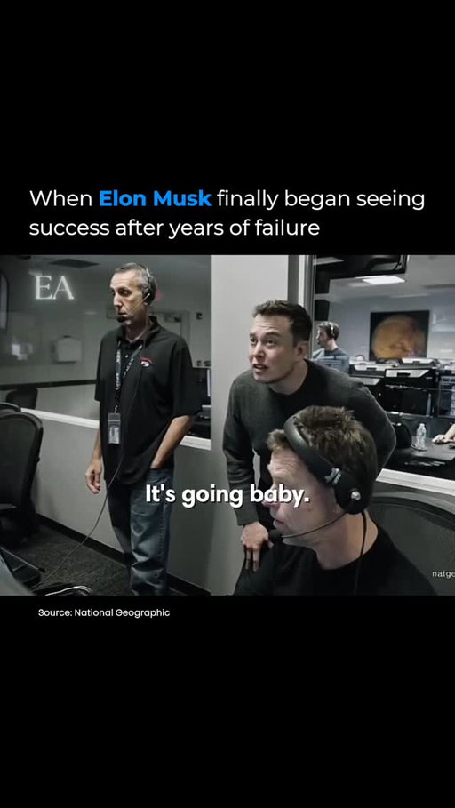 People see the rockets landing.

They don’t see the years when almost everything was going wrong.

Before Tesla became the most valuable car company in the world…
before SpaceX was launching astronauts…

There were failed launches.
Near-bankruptcy.
Endless criticism.

The clip hits because you can feel the relief.

Not the relief of getting rich.
The relief of finally seeing proof that the crazy idea might actually work.

That’s what success looks like most of the time.

Years of doubt.
Years of being told you’re wrong.
And then one breakthrough that makes everyone forget how close you came to failing.

The win is never just the moment.

It’s surviving long enough to reach it.

Follow @entrepreneurarchived for more timeless lessons from the worlds boldest leaders.

#elonmusk #spacex #tesla #entrepreneurship #perseverance