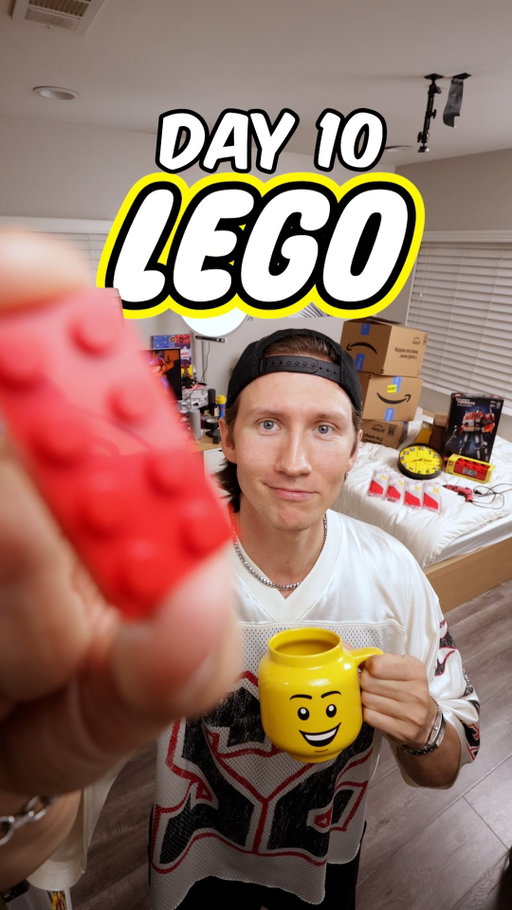 🧱DAY 10🧱 Was so stressed by all the Legos that I went straight to bed 😅 This took 15 hours to do and consumed 26 glue sticks!!! I did it all in 1 day and ended at 5am! 😭 FOLLOW FOR DAY 11! 🙌🏼 #lego #legoroom #natenorell