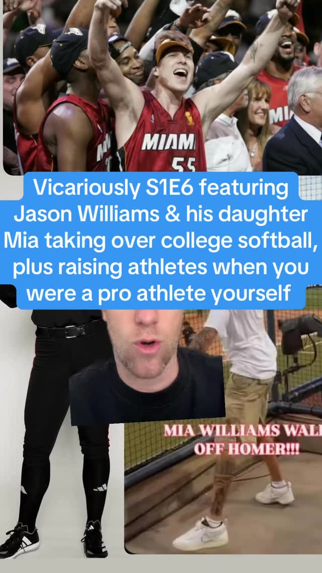 @vicariouslysports S1E6 featuring a sit down with @jasonwilliams55 about his life as a dad parenting athletes

Jason Williams and his daughter @mianwilll have taken over the college softball world. With Mia transferring from Jason’s Alma mater Florida to Texas Tech, Mia found herself embroiled in a college rivalry showdown to make it to the College World Series. Despite Jason being a lifelong loyal Gator, he’s now sworn off Gainesville and is supporting his daughter and the Red Raiders. Every step of the way - from walk off homers to hit by pitch - J Will is there supporting his daughter. Being a former pro athlete, he’s careful to make sure all his kids make their own journey and have their own shine, and despite the fact that he knows more about this competition stuff than 99.9999% of the world, he stays quiet, supports his kids, and doesn’t cause issues. If JASON WHITE CHOCOLATE WILLIAMS can do that for his absolutely STELLAR athlete children, then you can do it for your regular ass kids in rec league sports