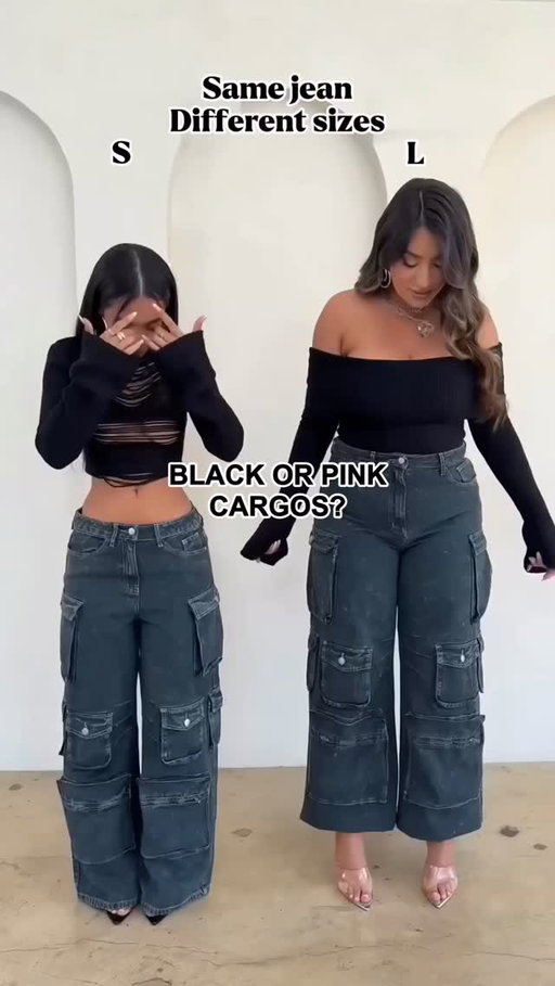 Black cargos or pink cargos? 🖤💖

#FashionNova #ootd #stylebattle #cargostyle #fitcheck
