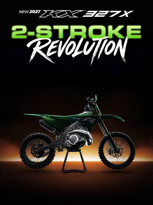 💚🔥💨 It's so ON!!!

It’s finally here! Kawasaki is excited to launch a bunch of new models today including the highly anticipated all-new KX327 two-stroke! 2027 KX327 & KX327X! 

• 327cc FUEL-INJECTED 2-STROKE ENGINE WITH ELECTRIC START

• 6-SPEED CLOSE-RATIO TRANSMISSION WITH HYDRAULIC CLUTCH

• LIGHTWEIGHT ALUMINUM PERIMETER FRAME

• POWER MODE SELECTION WITH HANDLEBAR-MOUNTED SWITCH

• SMARTPHONE CONNECTIVITY WITH GPS