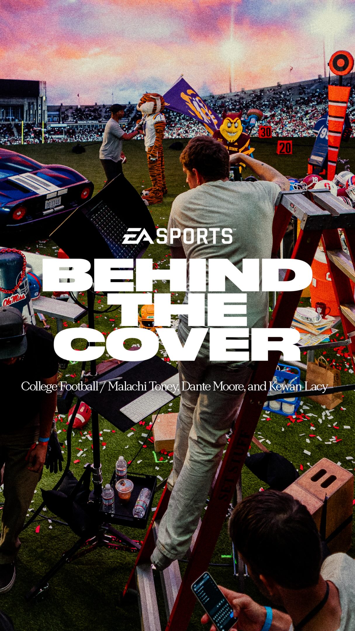Big game energy on the College Football 27 set with @dantemoore, @kewanlacy & @malitoney10 

Etched in history. #CFB27 #ItsInTheGame