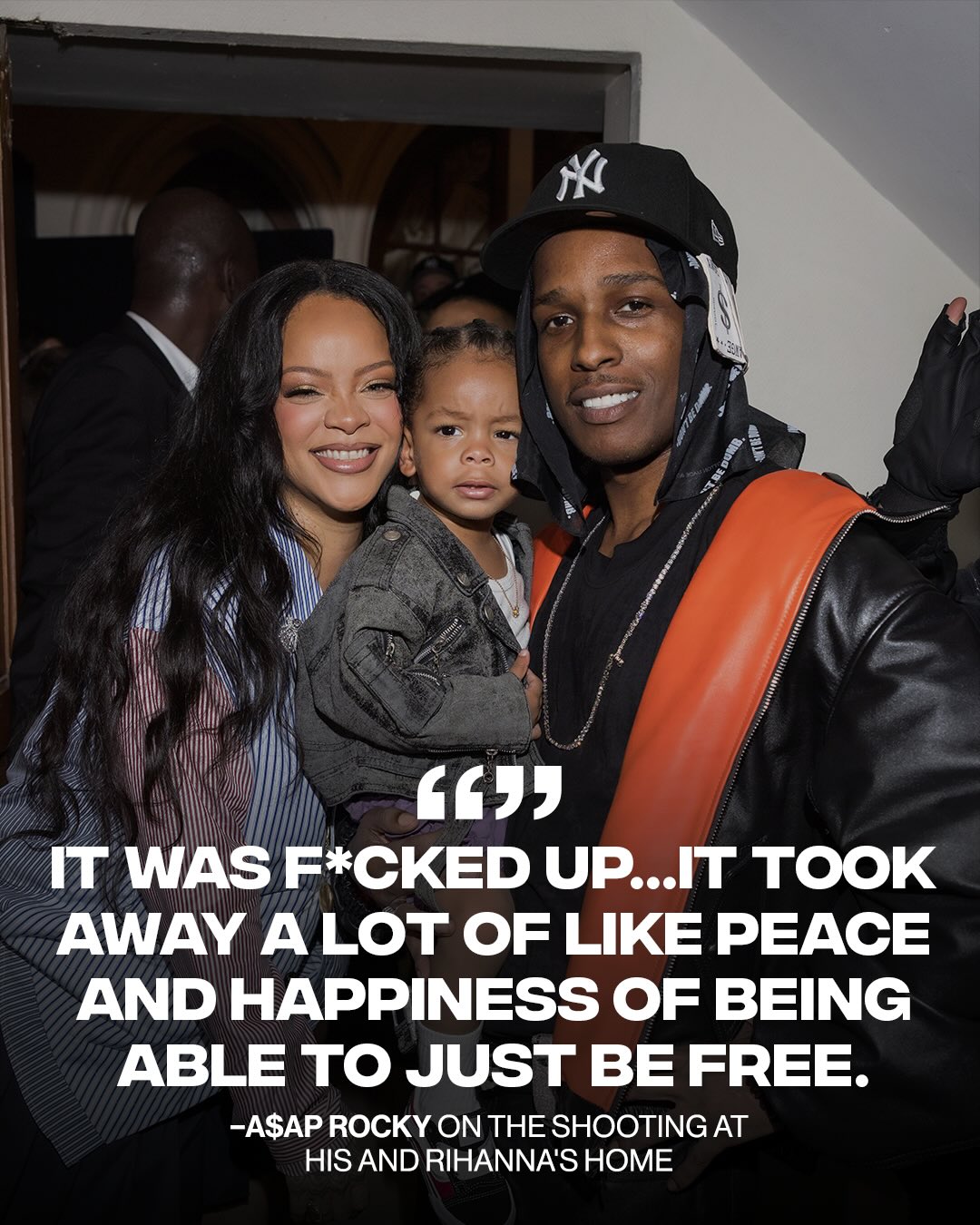 A$AP Rocky is speaking out after a shooting targeted his Los Angeles home earlier this year.

Authorities say a woman allegedly fired several shots at the home while Rocky, Rihanna, their children, and other family members were inside. In a new interview, Rocky said the incident took away some of his peace and happiness, though no one was injured.

“ There are lots of people who are normal and just fans. And that incident definitely, you know, had changed a lot, but it took away a lot of like peace and happiness of being able to just be free. But in my own city, I do not feel afraid or threatened.”

[📸: GETTY, via @vibe ]