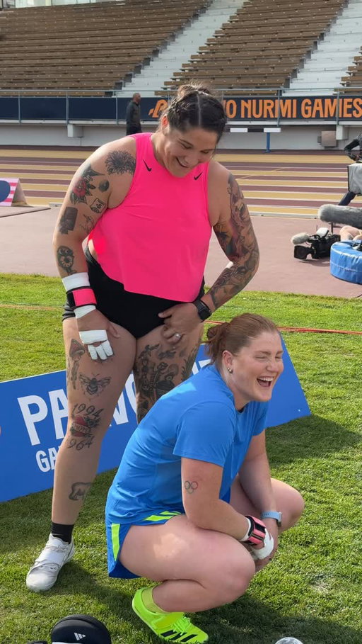 Shake out for @paavonurmigamesturku is done ✅ 

Here’s a few snippets from @mitt_sarah and I having the middest shake out but having a blast nonetheless! 

#shotput #throw #trackandfield #athletics #athlete