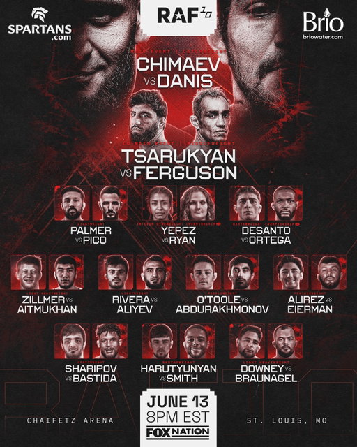 RAF10 FULL CARD 🔥

Tickets in bio. Stream exclusively on @foxnation June 13 at 8 PM EST.