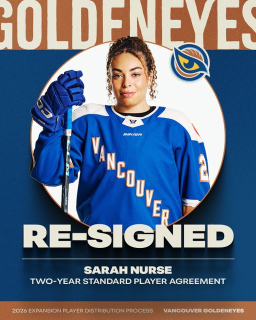Tell a friend to tell a friend, she's back 👑

@nursey16 has been re-signed to a two-year Standard Player Agreement through the 2027-28 season and is a protected player in the Expansion Roster Distribution Process.

📰 link in bio!