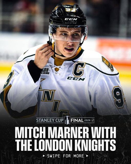 Thinking about Mitch Marner (@marner_93) tearing it up with the @londonknights today. 🔥 

Game 1 of the #StanleyCup Final between the @vegasgoldenknights and @canes is TONIGHT at 8p ET on ABC, @sportsnet and @tvasports!

(via @ohlofficial)