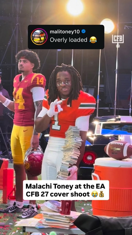 Malachi with the light flex 😂💰

(H/t @malitoney10) 

#cfb #collegefootball #easports #miami #cfb27