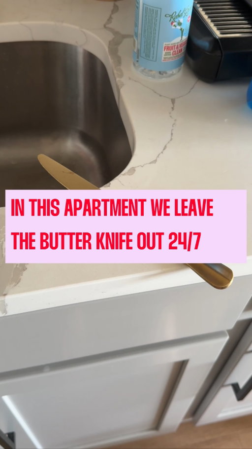In this apartment we leave the butter knife on the counter because optimism is a state of mind 🧈