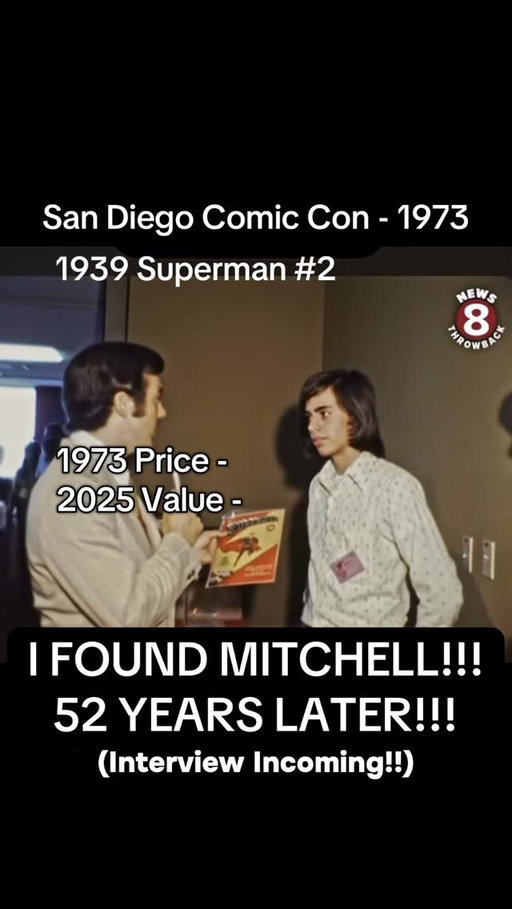 1973 San Diego Comic Con - Superman 2 and Action Comics 1.  I FOUND HIM!! I found Mitchell Mehdy almost 53 years after this Comic Con interview!! A lovely man with a wonderful family… and a lifetime of collecting.

Yes, the value of these books has absolutely exploded over the last 50 years.

But…

Did he keep the potentially $8,000,000 Action Comics 1?  We now know!

#comicbooks #comiccon #comics #superman #fyp