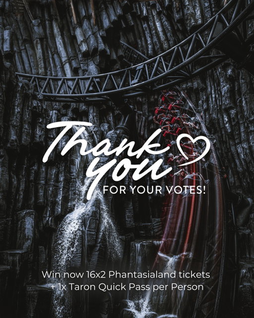 ** CONTEST CLOSED **
You’ve done it again! For the 9th time in a row, you’ve voted Taron the best roller coaster in Germany! 🏆🖤
We (and especially Taron, if it could talk) are absolutely speechless and just want to say a massive THANK YOU! 🫶
Because the best community deserves the best prizes, we’re hyped to give something big back: We are giving away 16x2 tickets to Phantasialand + one Taron Quick Pass per person! Fast-track fun is guaranteed. 😉
How to enter:
1️⃣ Follow @phantasialand (if you aren’t already!).
2️⃣ Let us know in the comments: Who is your ultimate go-to Taron buddy that makes every single ride legendary? 🎢👇
📅 Closing date: June 7, 2026, 11:59 PM (CET)
📌 You can find all the details and T&Cs via the link in our bio.
We’re crossing our fingers for you! Good luck! 🍀✨

** GEWINNSPIEL BEENDET **
🇩🇪 Ihr habt Taron einfach zum 9. Mal in Folge zur besten Achterbahn Deutschlands gewählt. 
Wir (und vor allem Taron selbst, wenn er sprechen könnte) sind absolut sprachlos und wollen einfach DANKE sagen! 🫶
Weil die beste Community auch die besten Gewinne verdient, hauen wir ordentlich was raus: Wir verlosen 16x2 Tickets für das Phantasialand + jeweils einen Quick Pass für Taron pro Person! Schnelleren Fahrspaß gibt’s nicht. 😉
Was ihr dafür tun müsst:
1️⃣ Folge @phantasialand (falls du es nicht eh schon tust!).
2️⃣ Verrate uns in den Kommentaren: Wer ist dein absoluter Go-To Taron Buddy, mit dem jede Fahrt erst so richtig legendär wird? 🎢👇
📅 Teilnahmeschluss: 07.06.2026, 23:59 Uhr
📌 Alle Infos und Teilnahmebedingungen findest du ganz unkompliziert über den Link in unserer Bio.
Wir drücken euch die Daumen! Viel Glück! 🍀✨

#Taron #Gewinnspiel #Win #Phantasialand