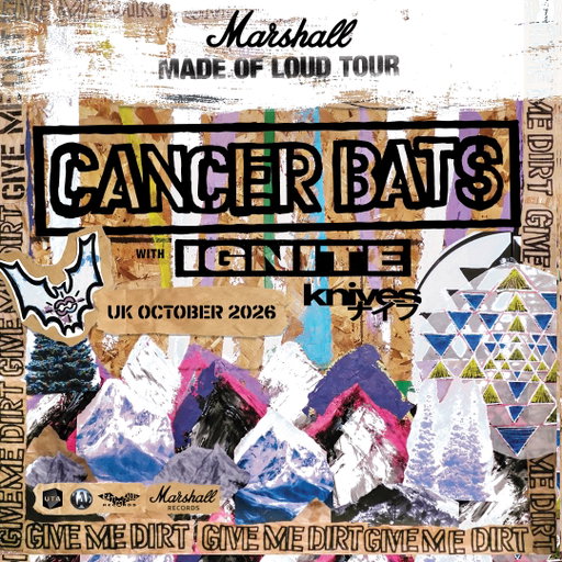 We’re stoked to announce the first ever Made of Loud UK Tour with @cancerbats! 
 
This tour is all about celebrating the venues and communities that keep grassroots music alive every day. With awesome supports from @igniteband and @marshallrecords own @knivesnoise also on the lineup, this is not one to miss.
 
Come and join us for some unreal sweaty shows all in the name of supporting your local venues and scenes.
 
Tickets on sale Friday 5th June at 10am.
 
October 2026 
12 - DOVER - THE BOOKING HALL
13 - BRIGHTON - CHALK  
15- EXETER - CAVERN
16- FALMOUTH - PRINCESS PAVILLION 
17 - SOUTHAMPTON - JOINERS 
18 - PLYMOUTH - THE DEPØ
20 - BRISTOL - THE FLEECE 
21 - CARDIFF - CLWB IFOR BACH
22 - MILTON KEYNES - CRAUFURD ARMS 
24 - BIRMINGHAM - THE ASYLUM 
25 - MANCHESTER - GORILLA 
26 - NEWCASTLE - ANARCHY BREW CO 
28 - GLASGOW - KING TUTS WAH WAH HUT 
29 - LEEDS - THE KEY CLUB 
30 - NOTTINGHAM - RESCUE ROOMS 
31 - LONDON - ELECTRIC BRIXTON 
 
See you in the pit.