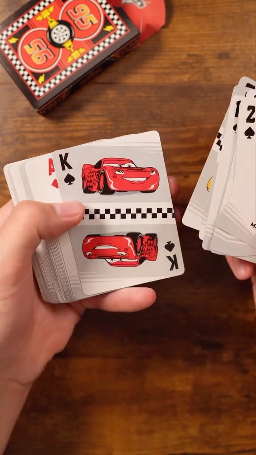 What do you think of these Cars playing cards? 
•
Cards by: @bicyclecards 
•
It's safe to say I'm obsessed with this deck and will be using it daily! I love the simplistic yet super fun back design. The box even has some details on the inside 👀 The face cards feature all of the characters from the Cars movies and the quality is unmatched (naturally). So snag these if you're a Cars fan and use them at your next game night! 🏎️
•
#playingcards #cars #unboxing #danielhuckins #reels