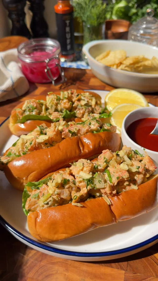 POV: You pull up with these Hot Butter Shrimp Rolls and now you’re permanently in charge of every summer cookout 🦐🔥 #TRUFFPartner #ad

Buttery chopped shrimp tossed in a spicy lemon-herb sauce, piled onto toasted brioche buns, topped with crunchy dill pickle chips, and finished with that hot sticky butter glaze. 

Grab TRUFF Original Hot Sauce @sauce at @krogerco and thank me later!

Save this for your next summer dinner and send it to someone who needs this on their plate immediately!🫠

Hot Butter Shrimp Rolls 🦐🔥
Makes 4-6 portions

What you’ll need:
2 lbs wild caught shrimp, peeled & deveined
2 tbsp unsalted butter
4 cloves garlic, minced
1 tbsp seafood seasoning
1-2 tbsp TRUFF Original Hot Sauce
2 celery stalks, finely diced
2 tbsp each of chopped parsley, chives, and dill
1/3 cup mayonnaise
Zest of 1 lemon
Kosher salt + black pepper to taste
6 split top brioche buns
Butter lettuce
Dill pickle potato chips
🔥TRUFF Hot Butter Glaze 🤤(Comment “yum” and I’ll dm you that recipe)

Season shrimp with seafood seasoning. Heat butter in a large skillet over medium-high heat, then sauté the shrimp with garlic until just cooked through. Remove shrimp from the pan and let cool slightly before roughly chopping.

In a bowl, mix chopped shrimp with celery, parsley, chives, dill, mayo, TRUFF Original Hot Sauce, lemon zest, salt, and pepper.

Toast the brioche buns, layer with butter lettuce, pile on the shrimp salad, top with crushed dill pickle chips, and finish with that hot butter glaze over the top. Enjoy!