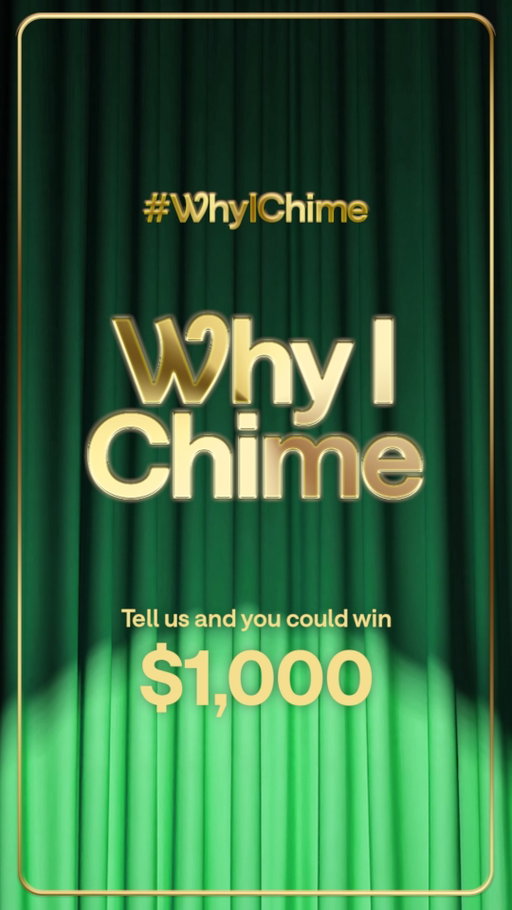 You know what time it is 👀 #WhyIChime! Take a spin and tell us why you Chime for a shot at $1,000 💰 Take a spin and tell us why you Chime for a shot at $1,000 💰

Here’s how:
1️⃣ Comment why you love Chime & include #WhyIChime
2️⃣ Drop your $ChimeSign
3️⃣ Follow @Chime
•
•
•
No purch nec. Void where prohibited. Ends 6/4. For T&C + entry methods, 
chime.com/whyichime-sweepstakes-official-rules. #WhyIChime®