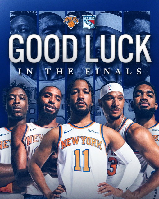 GO NEW YORK GO NEW YORK GO ‼️

Best of luck in the NBA Finals, @nyknicks!