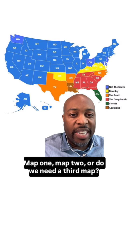 Is This An Accurate Map Of “The South?” 🤔 Let Me Know In the Comments. #Funnymaine #TheSouth #Southern #Country