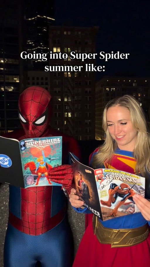We can’t wait! Supergirl: @oliviabettyrain Spider-Man: @spidey_ty 💪🏽🕸️ @supergirl @spidermanmovie @dcofficial @marvel @sony @sonypictures @warnerbrosentertainment @warnerbros #spiderman #supergirl #spidermanbrandnewday #dc #marvel