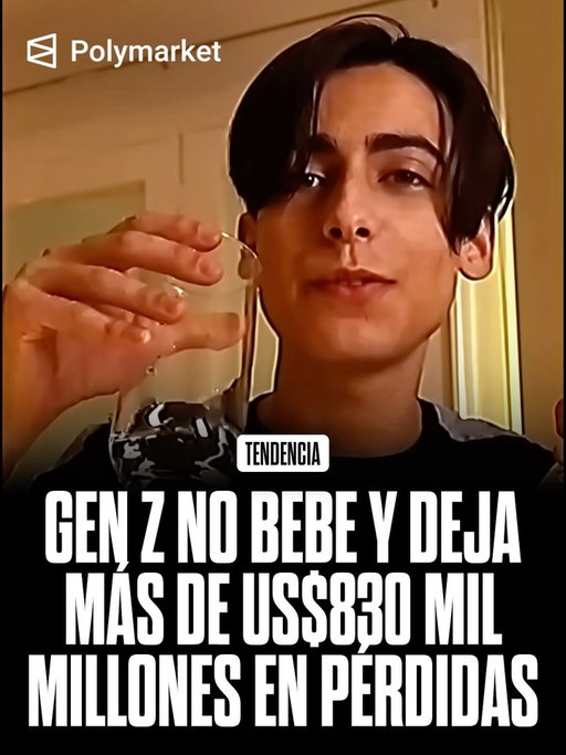 La Generación Z está liderando un giro histórico en Estados Unidos, con cada vez más jóvenes que reducen o eliminan por completo el consumo de alcohol en su vida social.

El consumo total cayó a un mínimo récord, con solo el 54% de adultos declarando que bebe alcohol, según Gallup, marcando un cambio cultural sin precedentes en décadas.

El impacto económico ya es millonario, con proyecciones que estiman pérdidas superiores a los US$830 mil millones para la industria en la próxima década, mientras crecen las alertas de salud.
 
#GenZ #EEUU #Polymarket