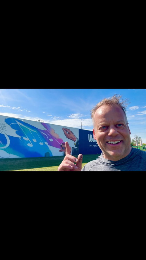 Yep, it was a little on the windy side today. @wengermusiced installed a timelapse camera to document the mural process, we’re getting a ton of color up on the wall, I’m getting in some details and even starting some line work. 🙌 Stoked!
 
#adamturman #muralart #mnart #wip