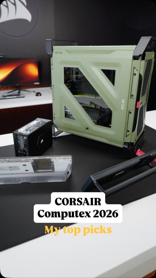 CORSAIR at Computex 2026 - my top 3 picks!

- WARTHOG
- HXi SHIFT Crystal
- XENEON EDGE (Crystal + Smoke)

So many new products coming this year from CORSAIR, it was hard to choose just these 3 tbh 😅

#corsair #computex2026 #pcbuild